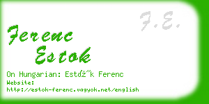 ferenc estok business card